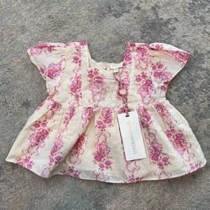 LoveShackFancy Remailia Top in French Lilac